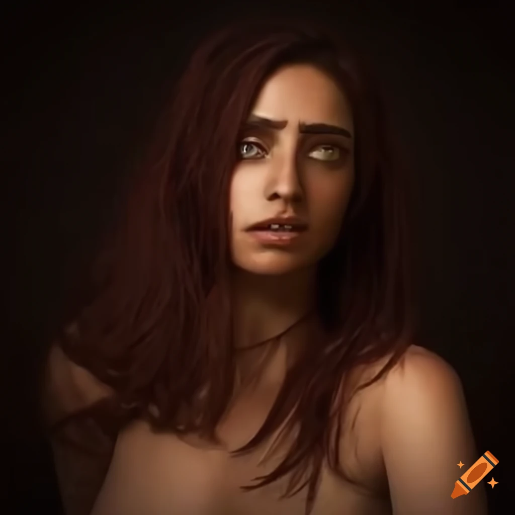 Portrait of a Moroccan woman with serious expression and two lethal prosthetic legs