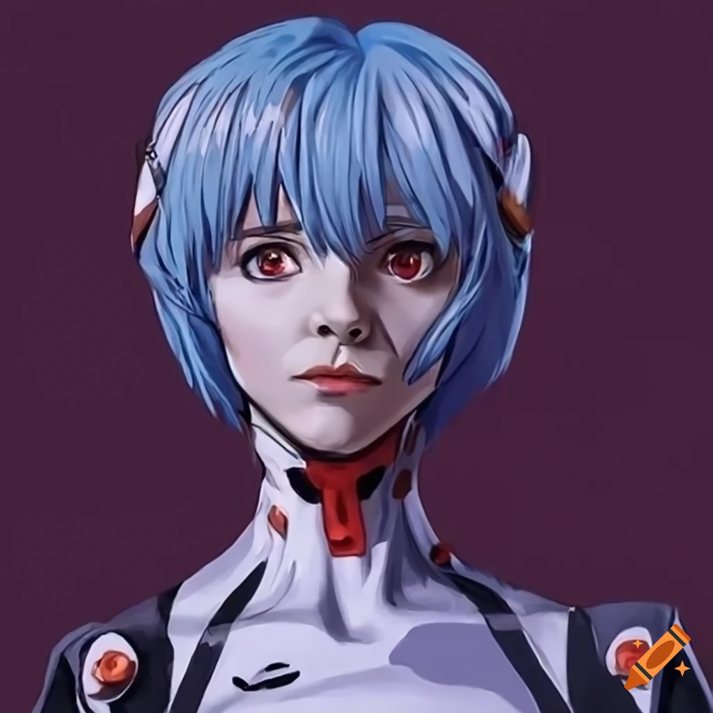 Christina ricci portraying rei ayanami character from a movie or series on  Craiyon