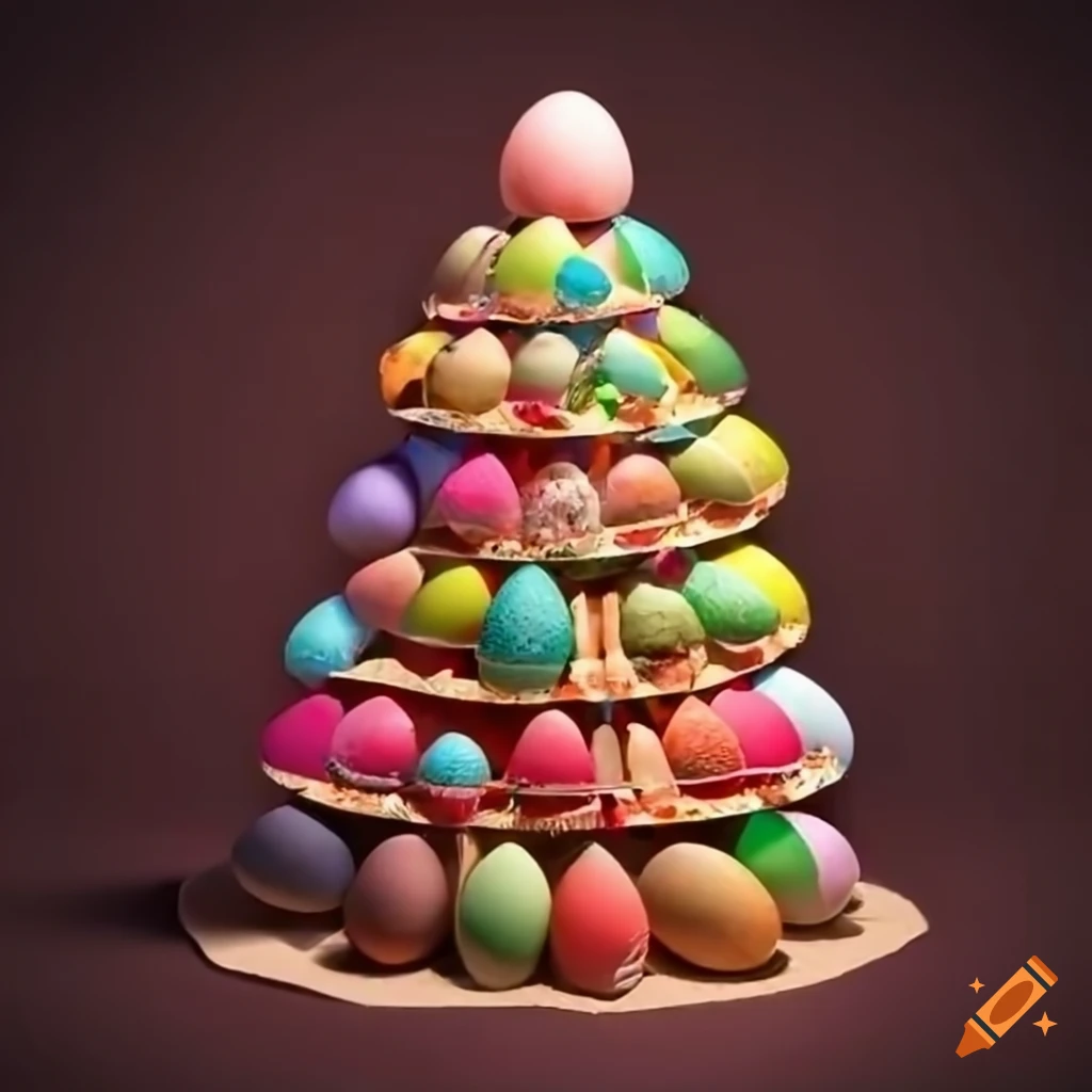 Christmas tree made of eggs on Craiyon