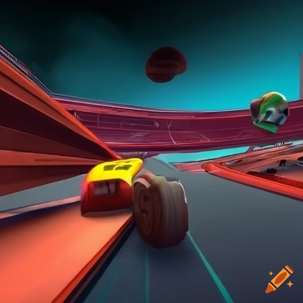 Screenshot of trackmania game on Craiyon