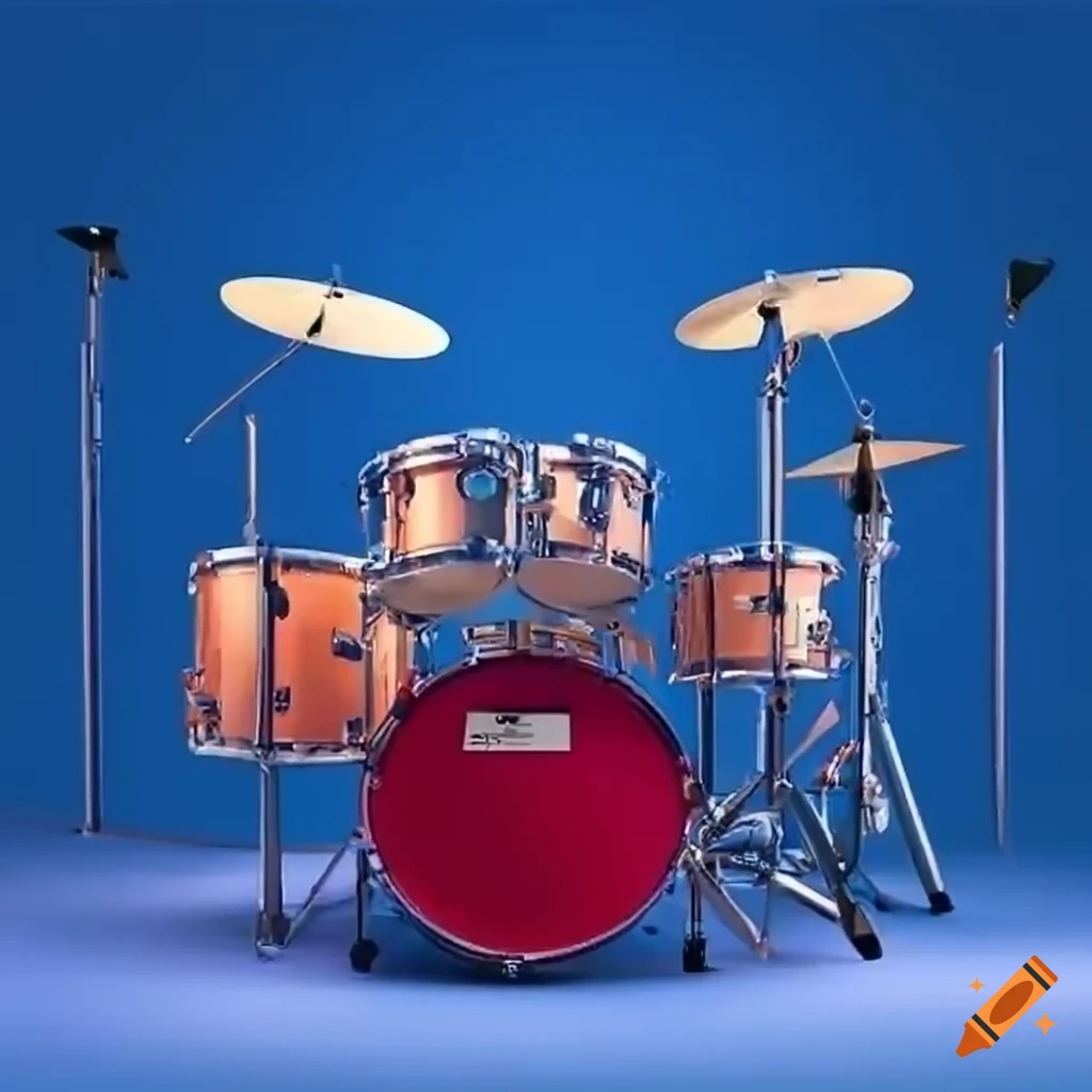 Professional drummer playing intensely on a 7piece drum kit with