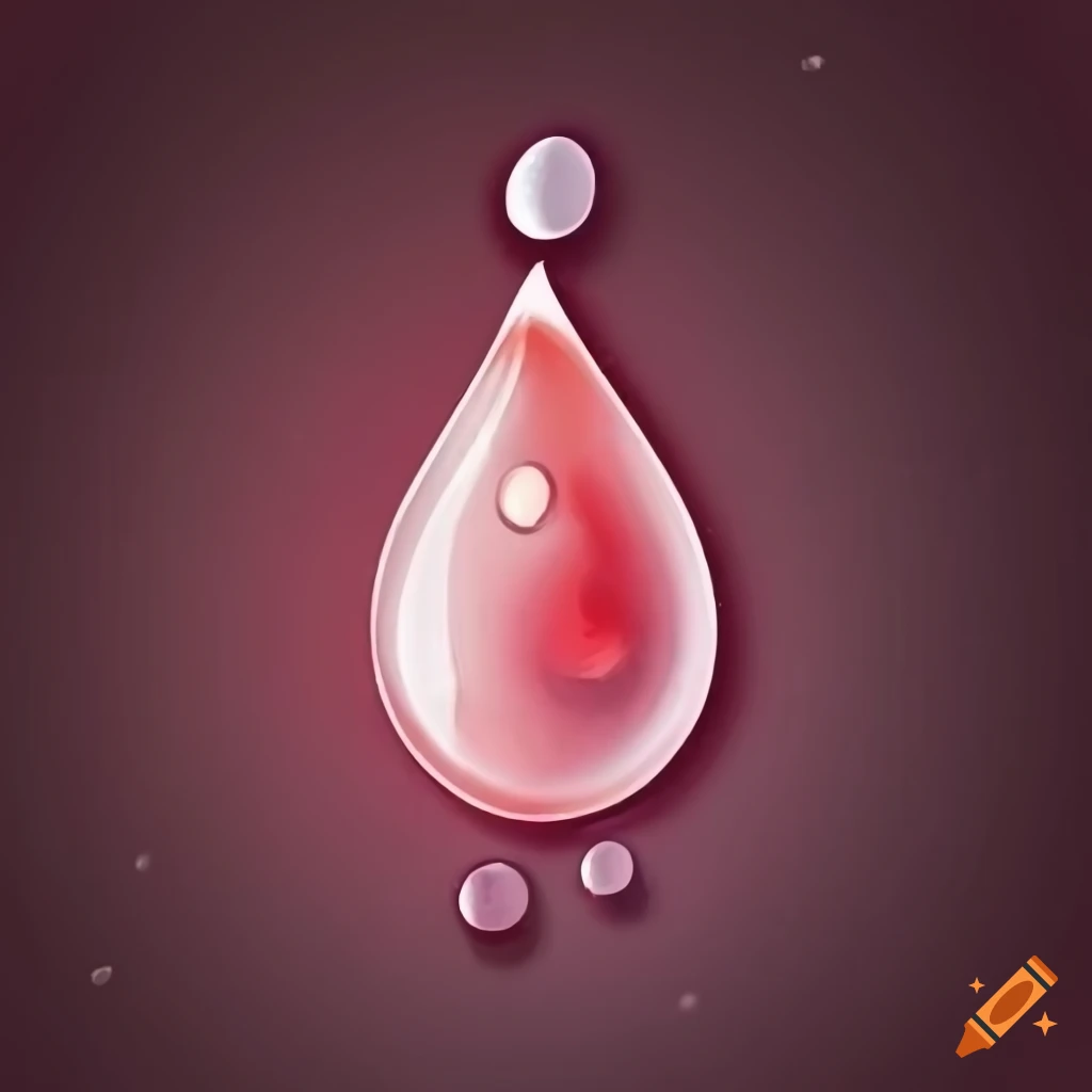 Waterdrop with white line in a light red and dark gray style