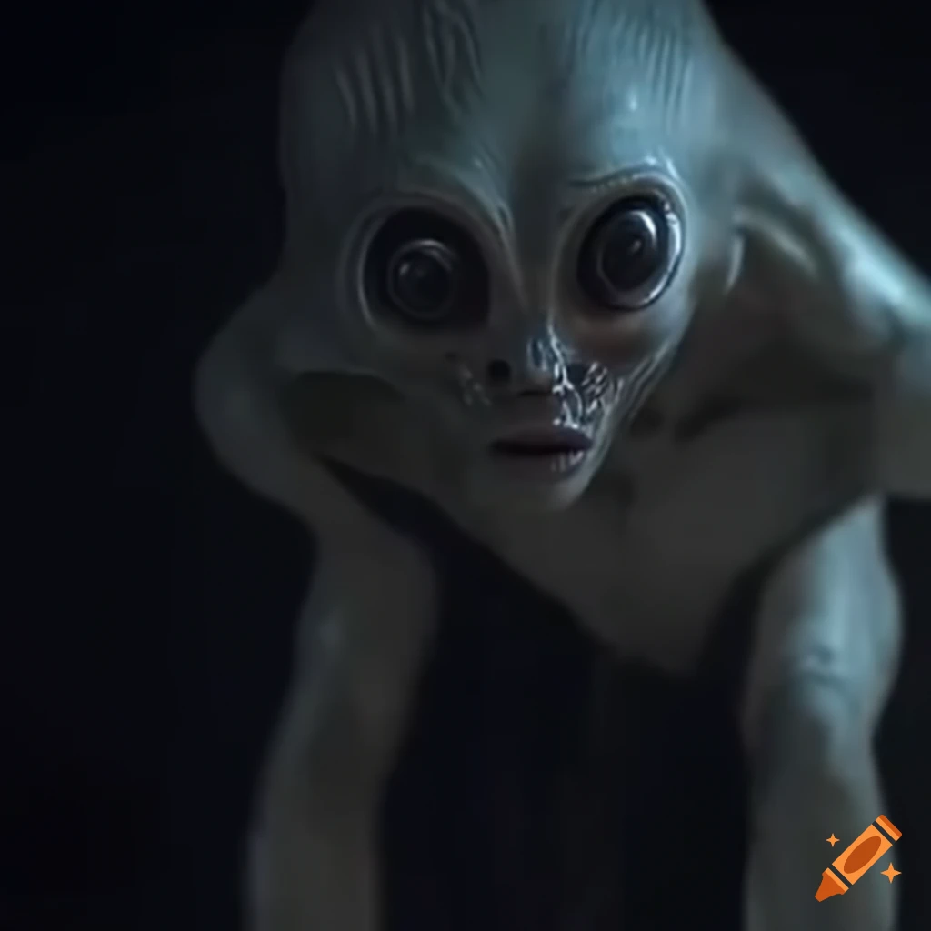 Hostile humanoid alien creature captured in night-time security footage ...
