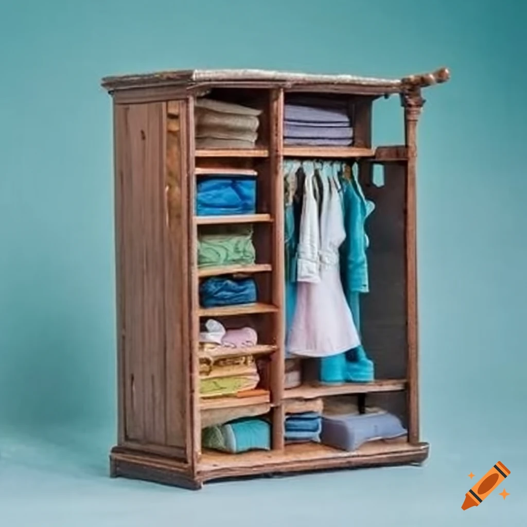 Handmade Miniature Wooden Wardrobe and Tiny Clothes / Diorama Room / Diy 