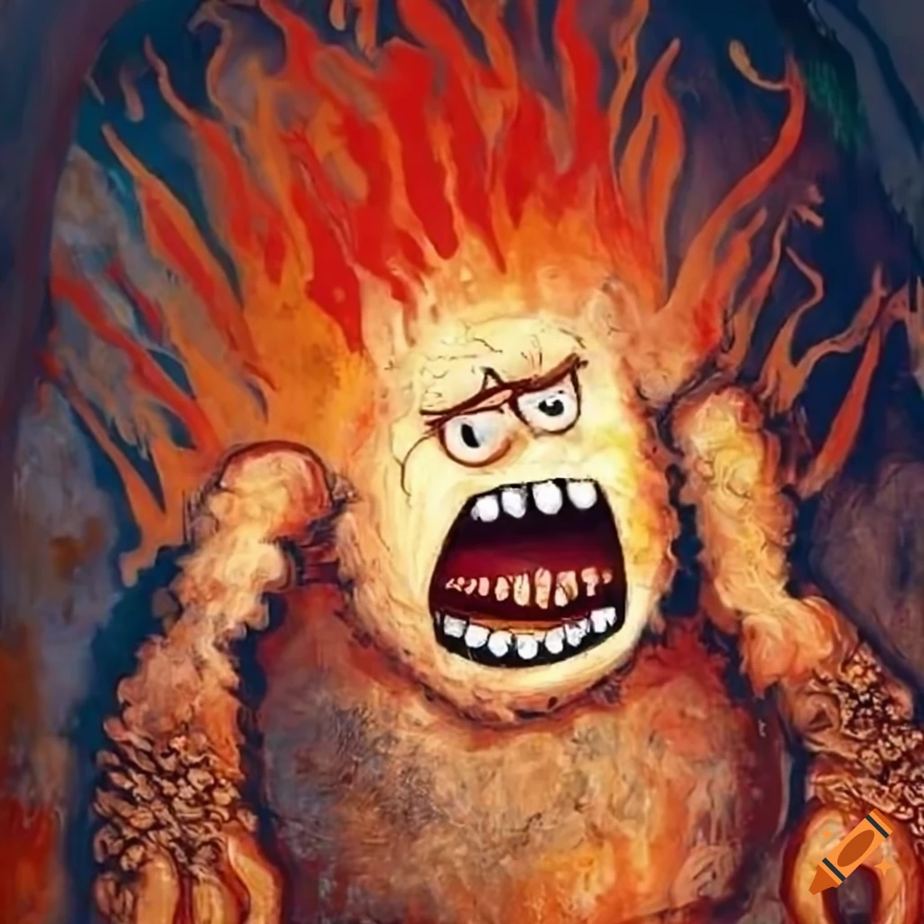 Ancient cave painting of heat miser, snow miser, and mr. t on Craiyon