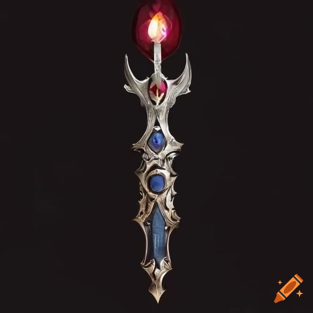 Ornate fantasy sword with gem