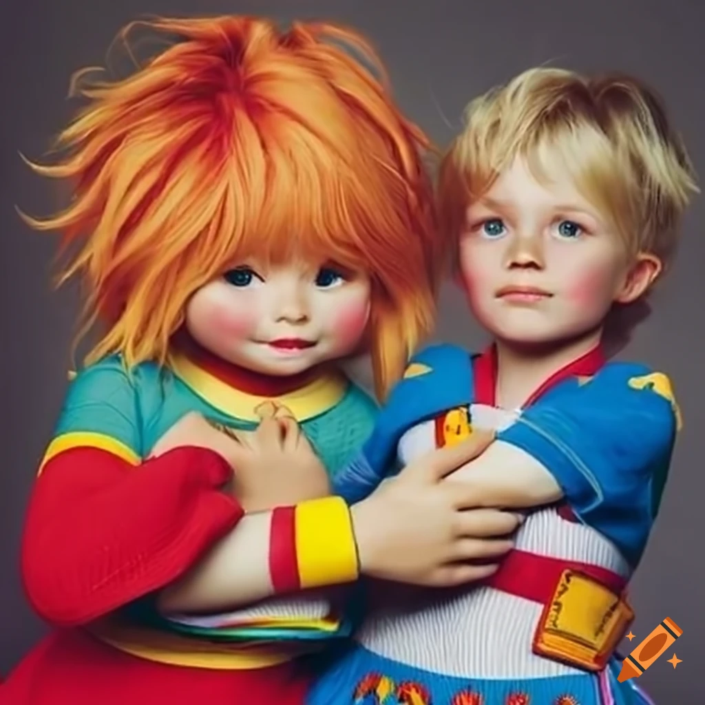 Rainbow Brite Hugging A Boy In A Classic Scene On Craiyon