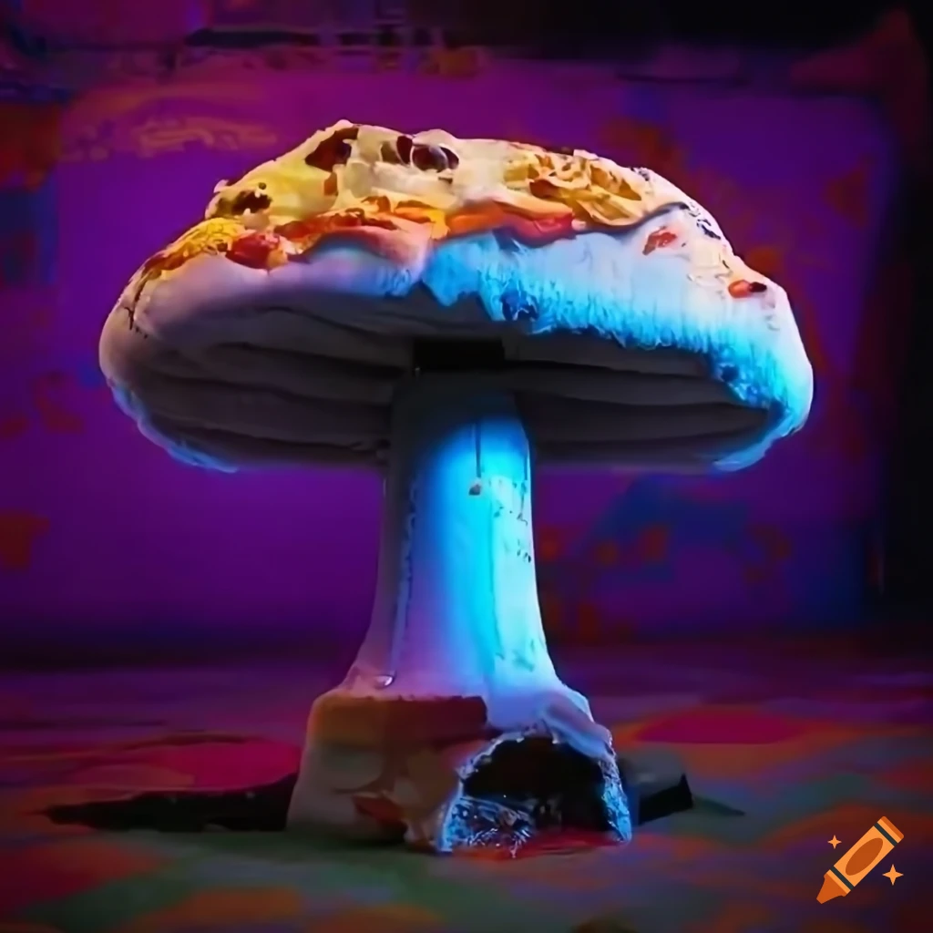 Abandoned chuck e cheese with chess style floor, sugary popcorn, and pizza remnants on Craiyon