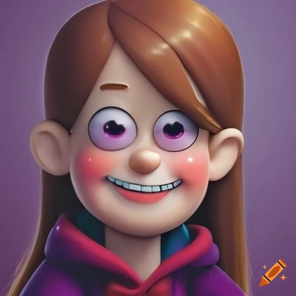 Portrait of mabel pines sticking tongue out on Craiyon