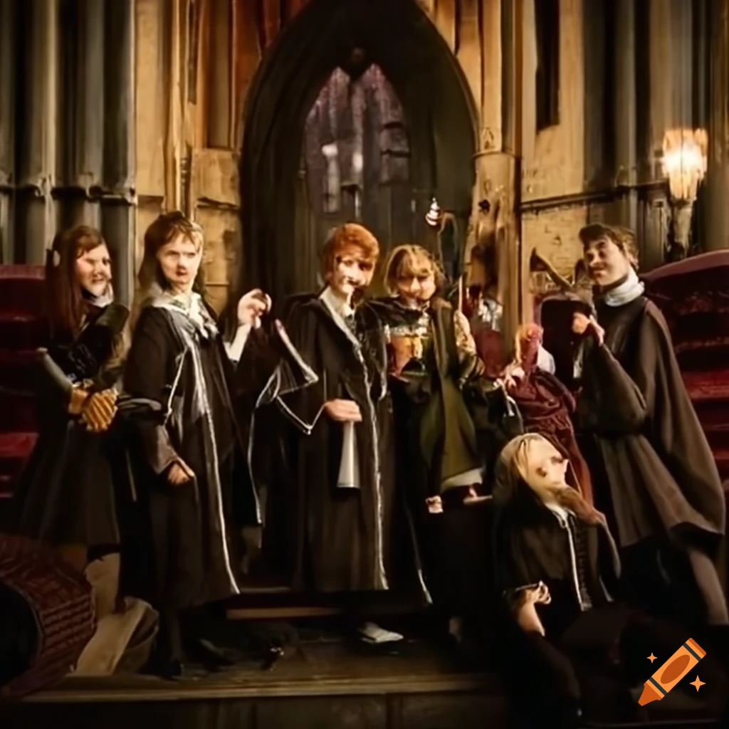 Hogwarts students celebrating new year's eve on Craiyon
