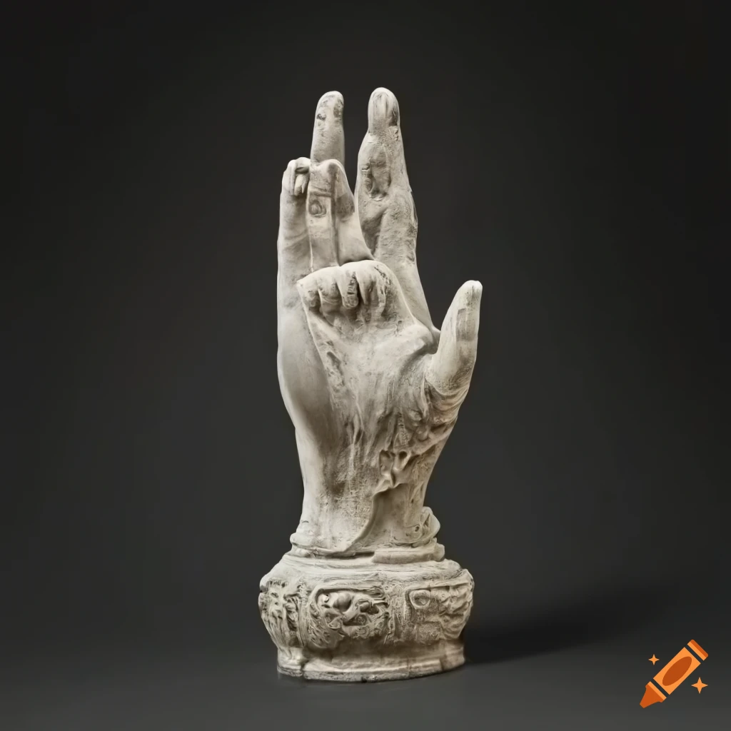 Stone statue of celestial hand