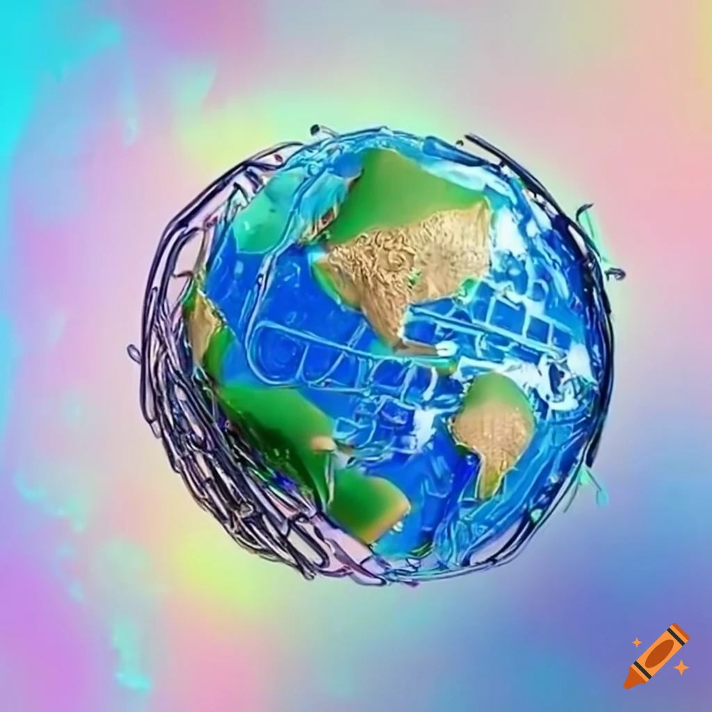 Artificial intelligence converting earth to paperclips on Craiyon