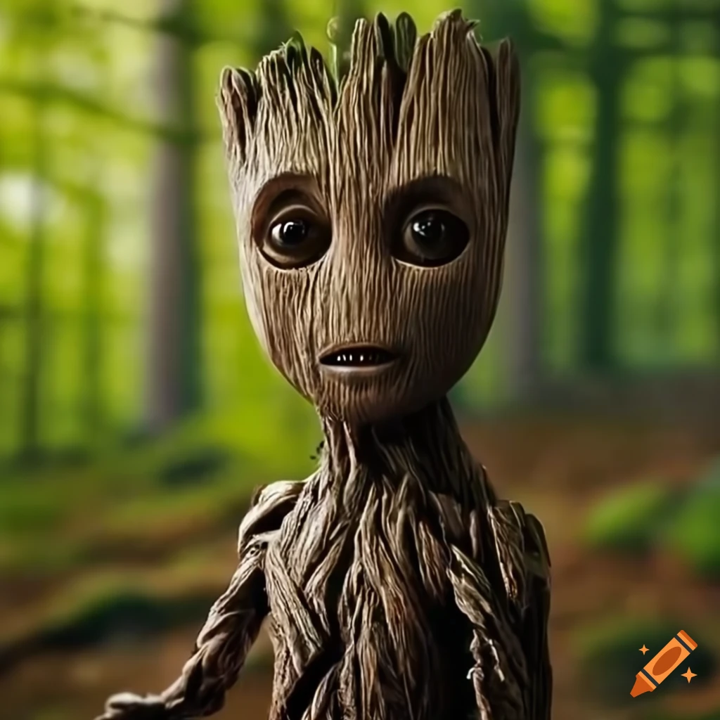 Groot dancing in the forest