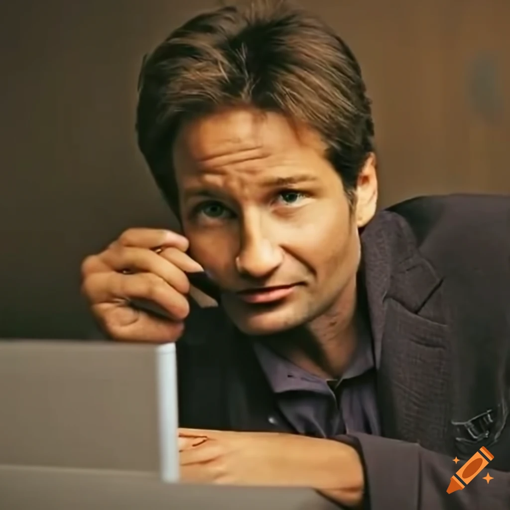 Fox mulder with a computer on Craiyon
