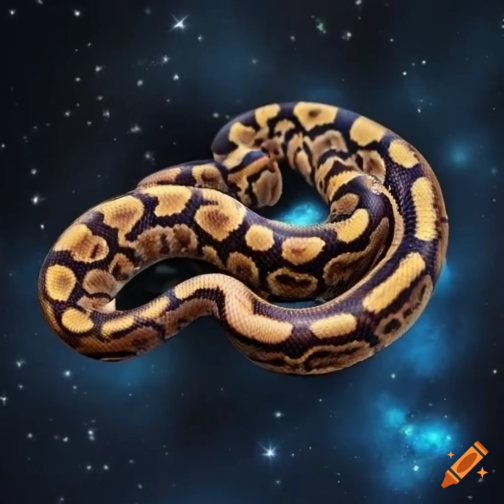 Ball python in outer space on Craiyon
