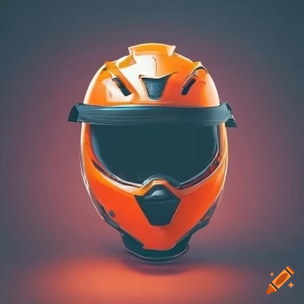 Orange motorcycle helmet on Craiyon
