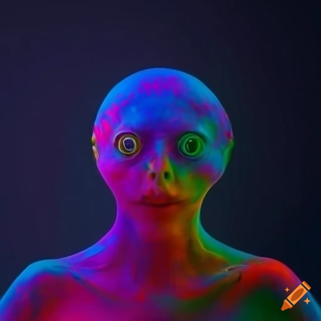 Otherworldly creature radiating gentle light with shifting colors
