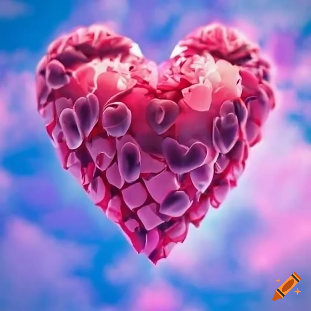 Hearts flying in the air symbolizing love