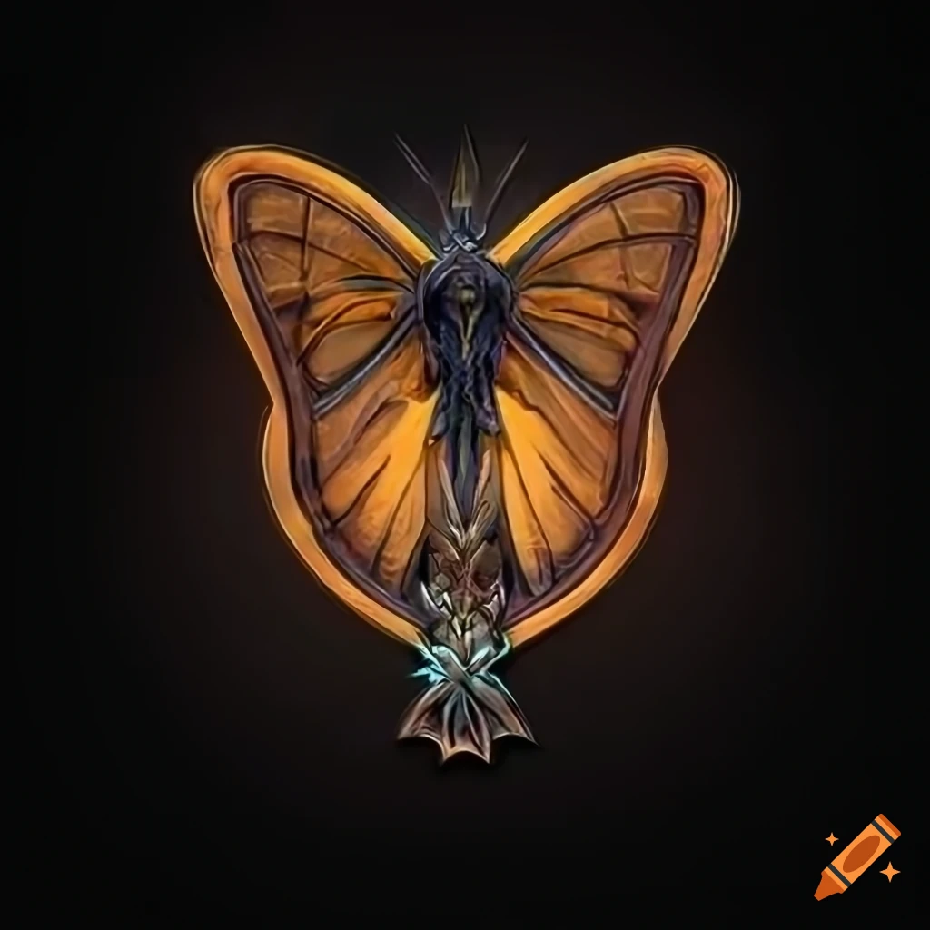 Clan logo with butterfly and protection symbol