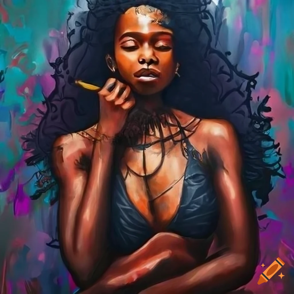 Abstract black art on Craiyon