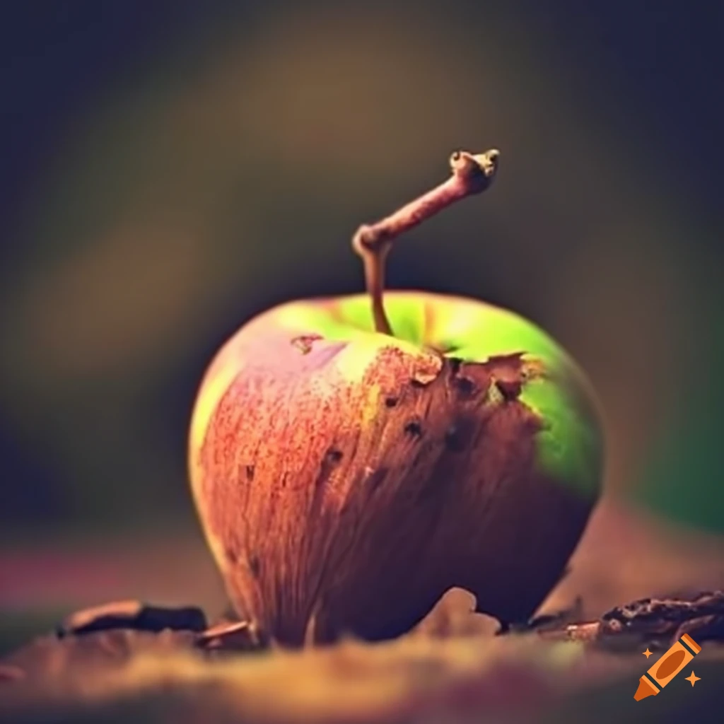 Rotting apples in the woods