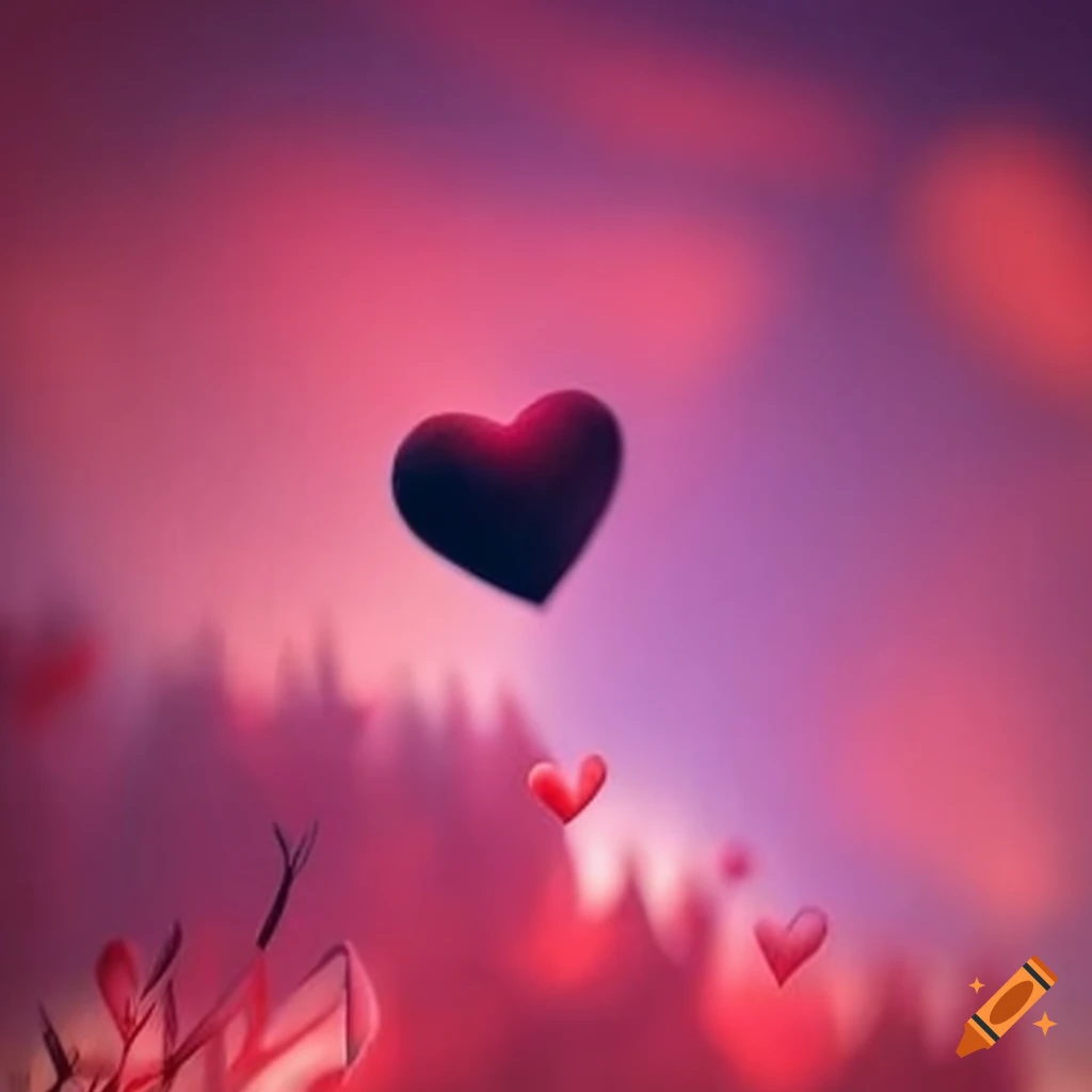 Hearts flying in the air symbolizing love