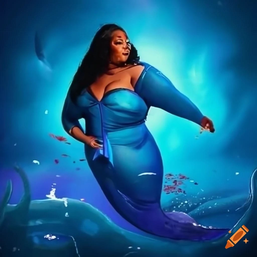 Lizzo portrayed as a blue whale