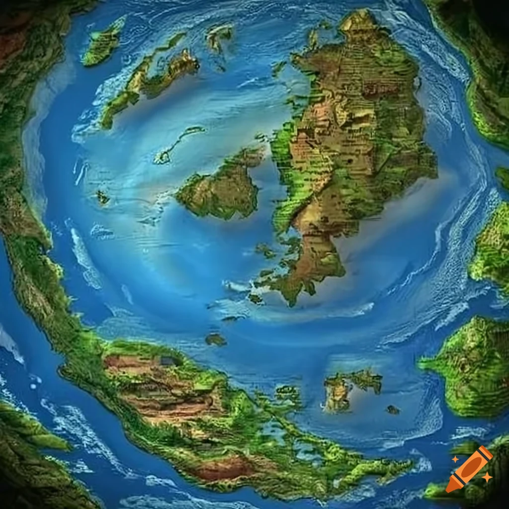 Detailed terrain map of earthsea on Craiyon