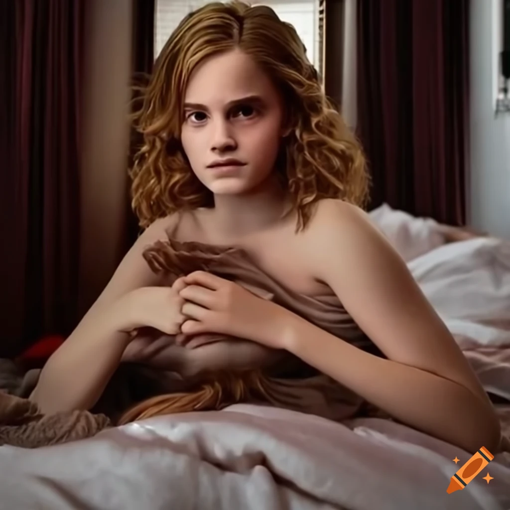 Hermione in pajamas relaxing in bed