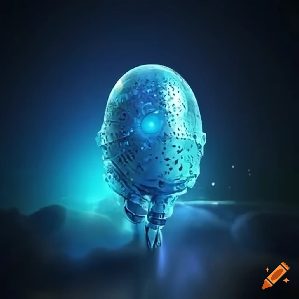 Time capsule filled with colorful nanobots and exobots