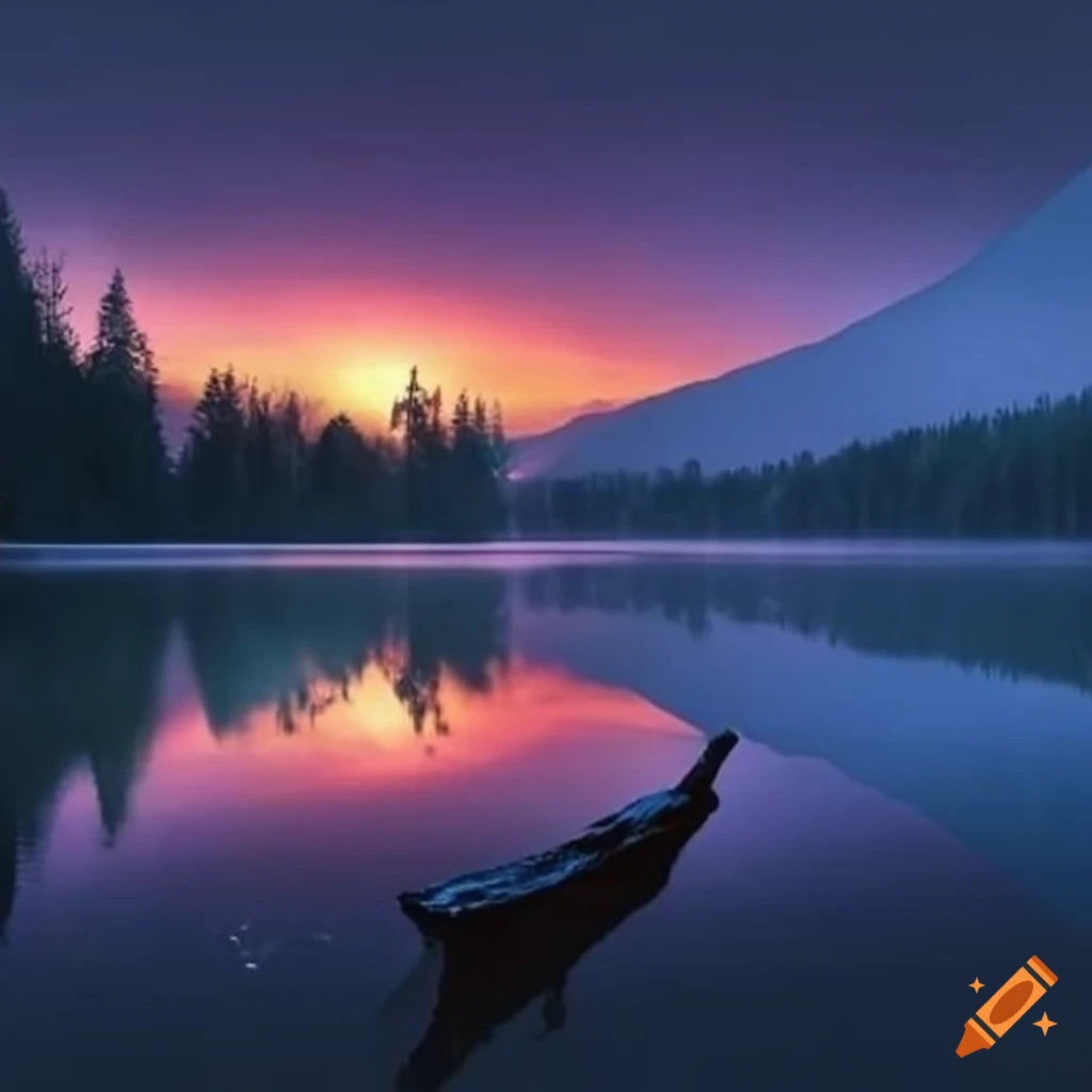 Lake view on Craiyon