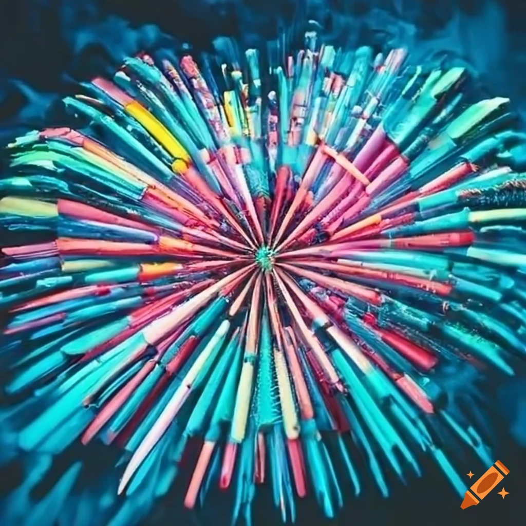 Foam darts fireworks on Craiyon