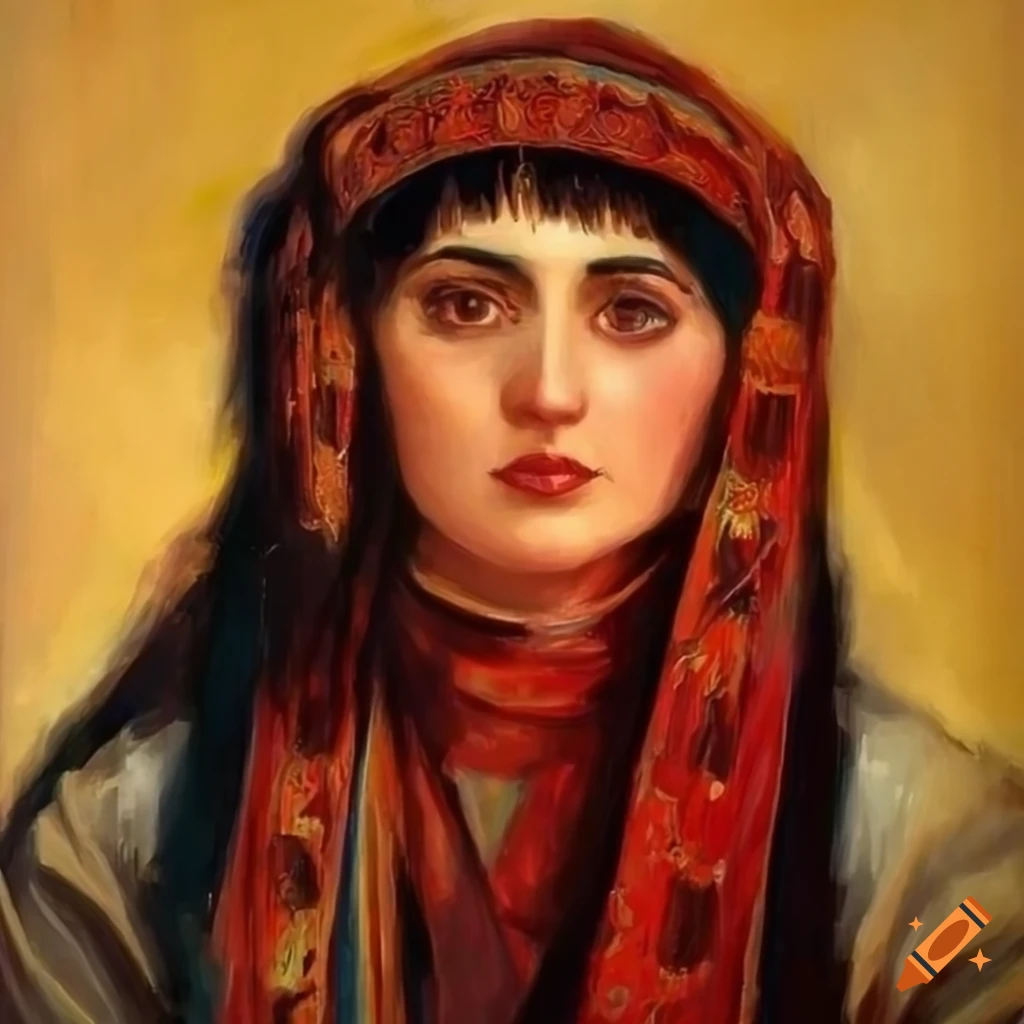 Armenian woman in traditional clothing inspired by Degas