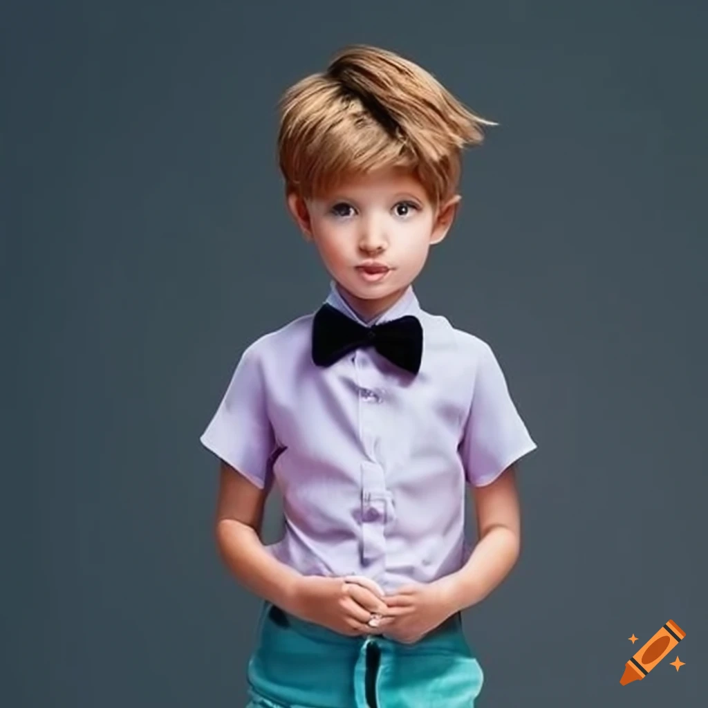 Boy's half sleeve bow tie shirt on Craiyon