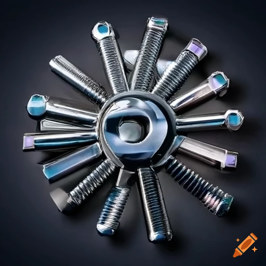 Metal sun emblem with shiny bolts on Craiyon