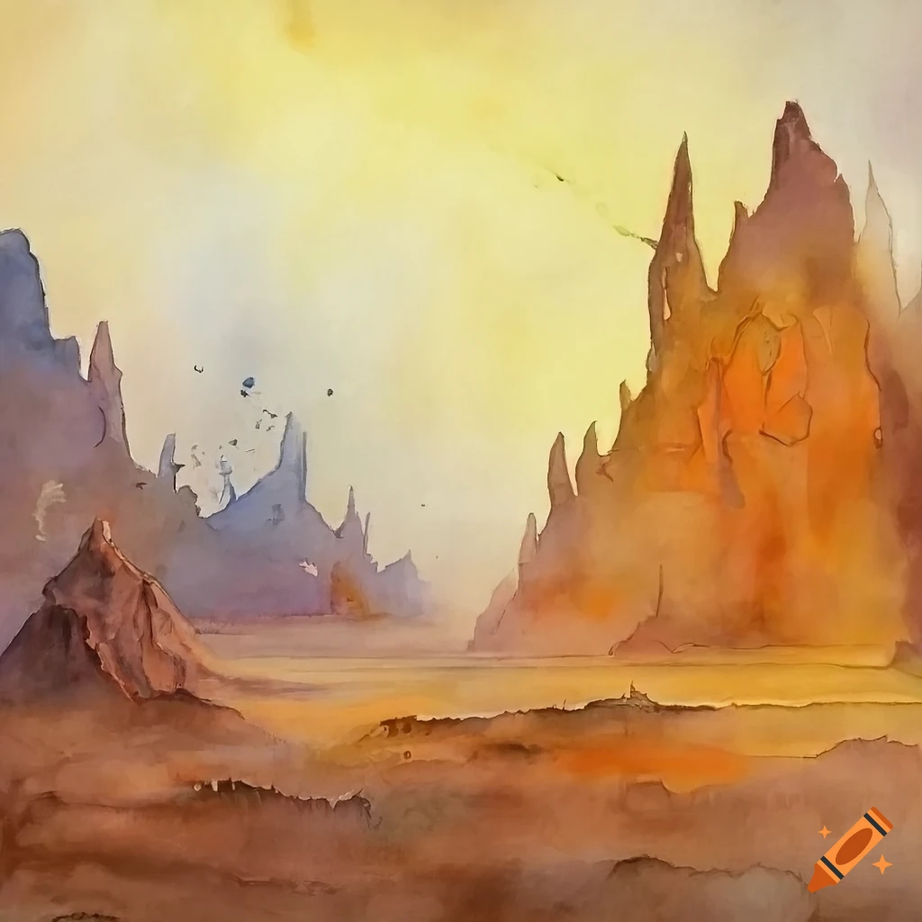 Shadowy figures in a perilous fantasy wasteland, detailed oil painting by James Gurney