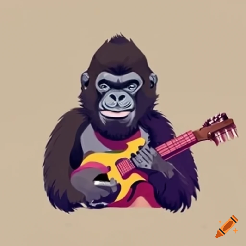 Gorilla with instrument