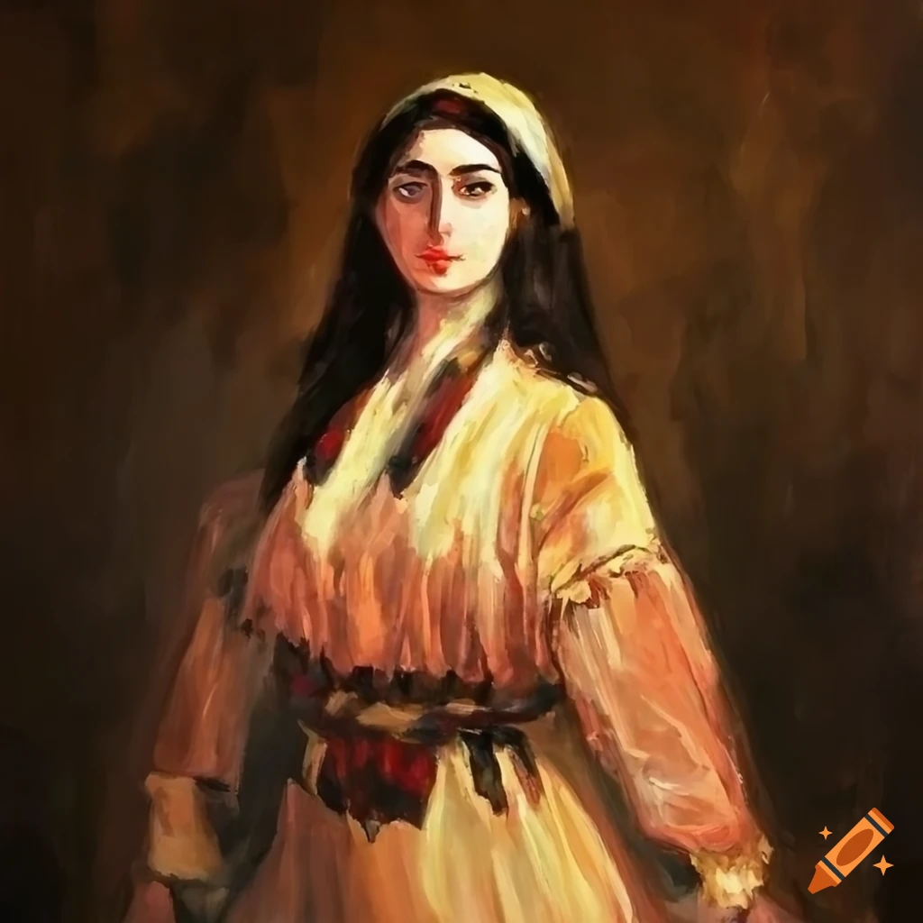 Armenian woman in traditional clothing inspired by Degas