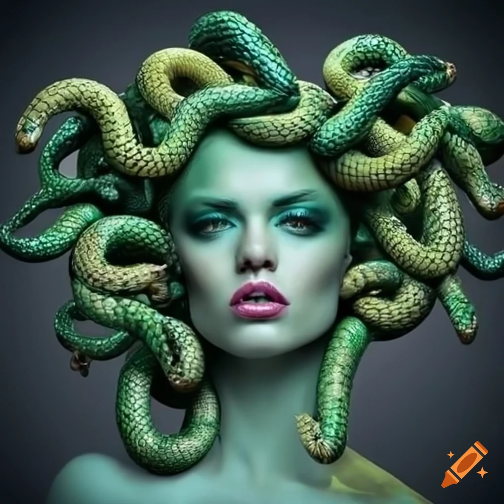 Medusa with snake hair on Craiyon
