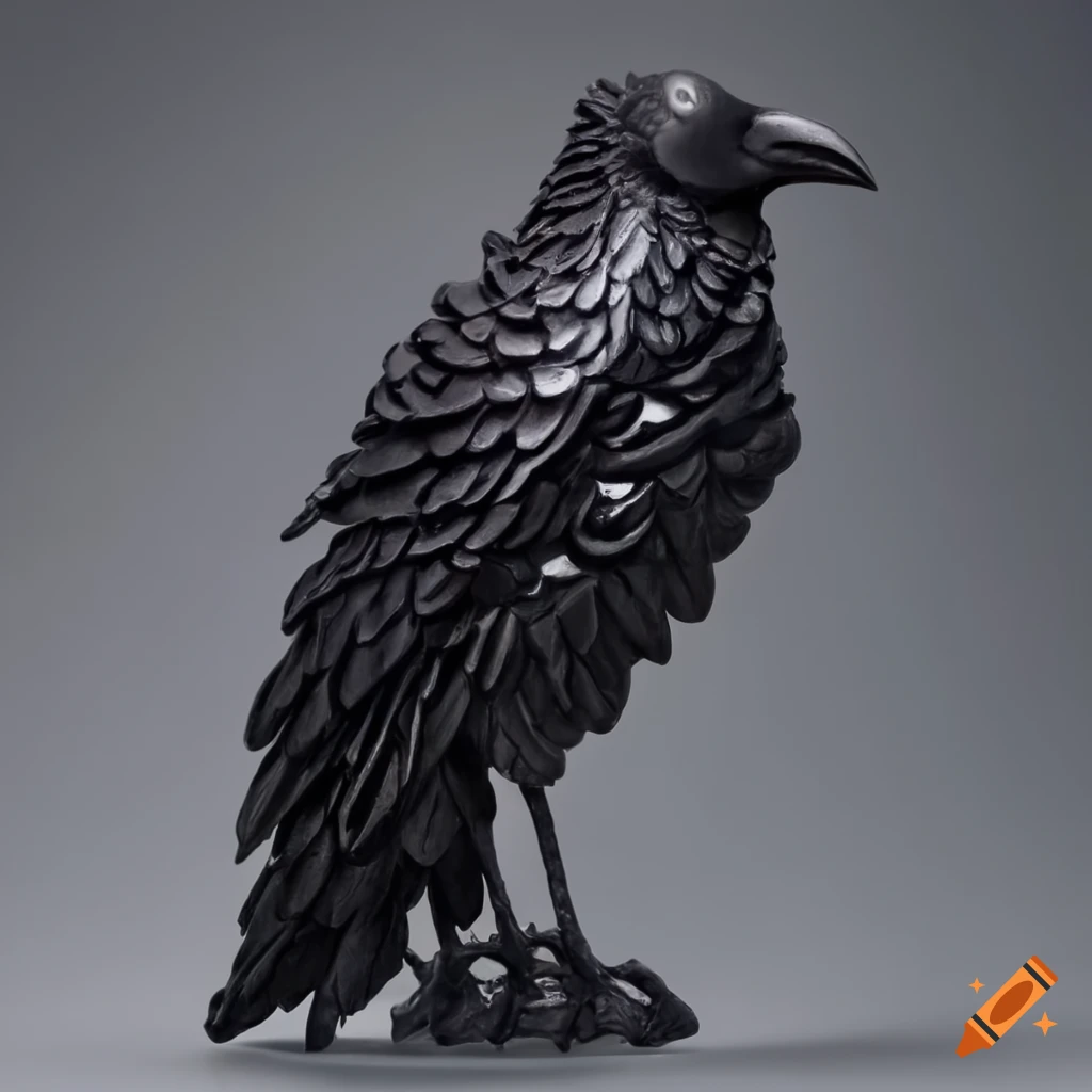 Raven Button Raven sculpture made of buttons on Craiyon