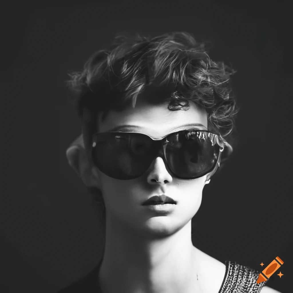 Satirical depiction of God wearing sunglasses in New York in black and white