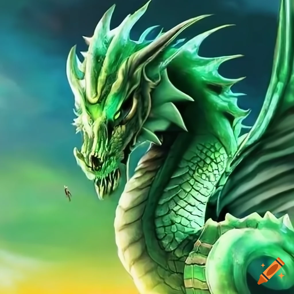 Green dragon on Craiyon