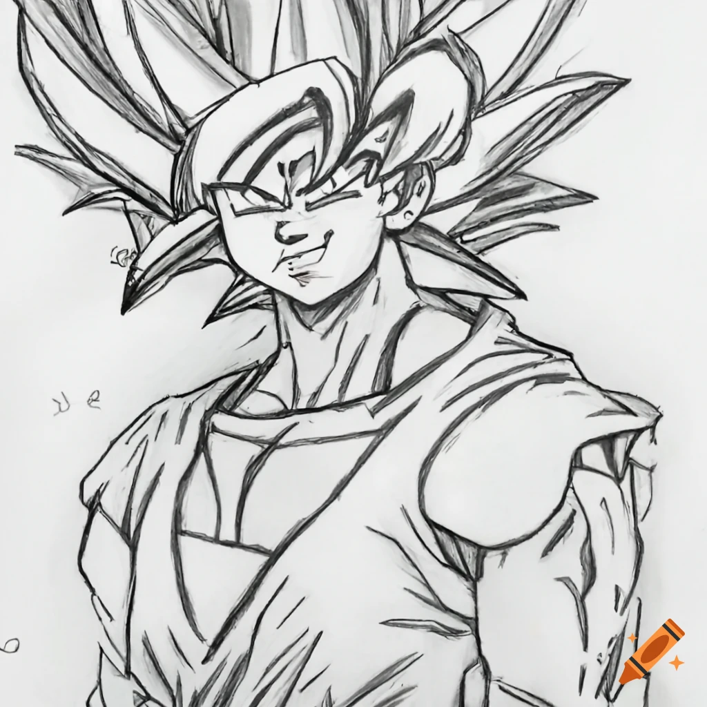 Super Saiyan Son Goku Drawing Art Print by TheAsura | Society6