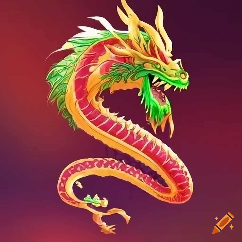 Oriental dragon illustration