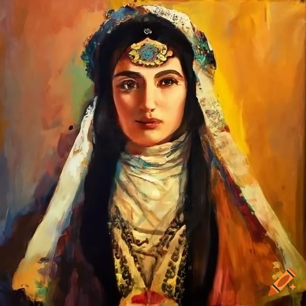 Armenian woman in traditional clothes inspired by Degas