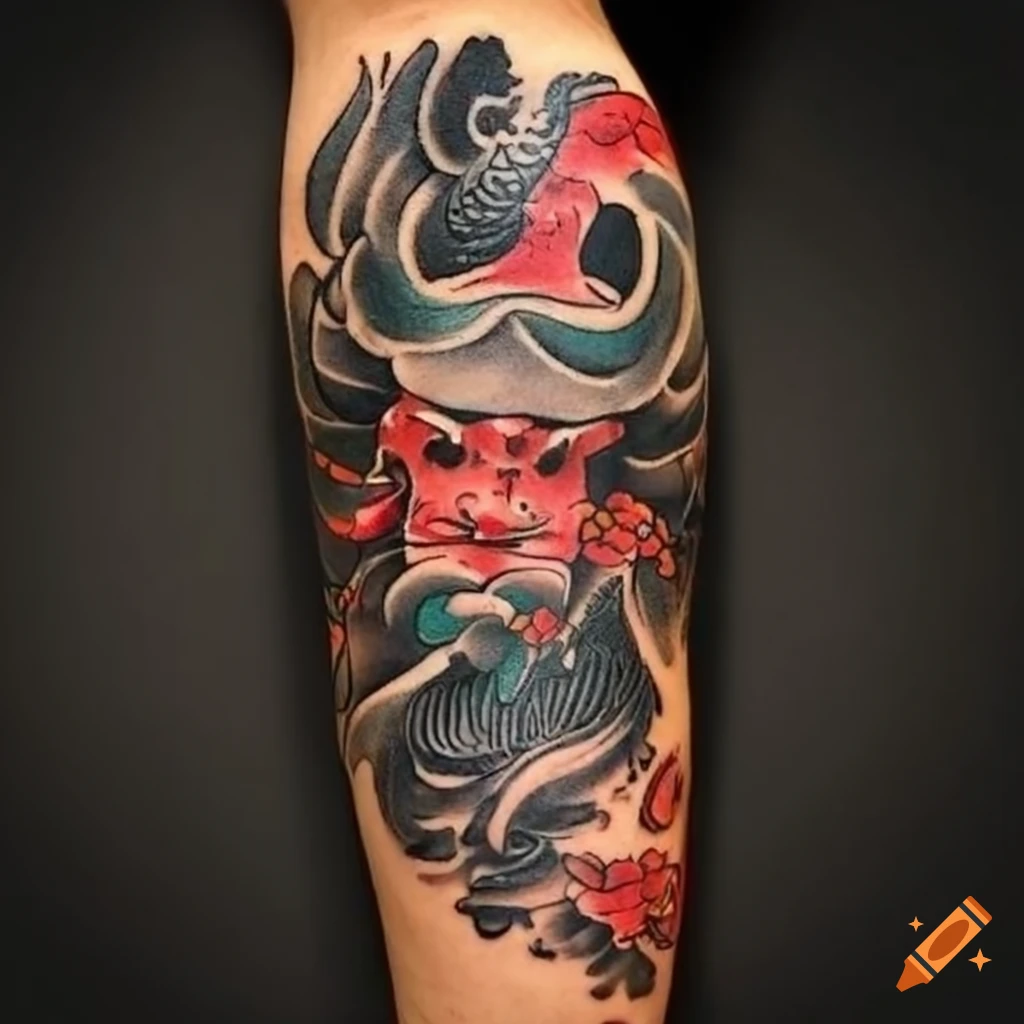 Traditional japanese tattoo design on Craiyon