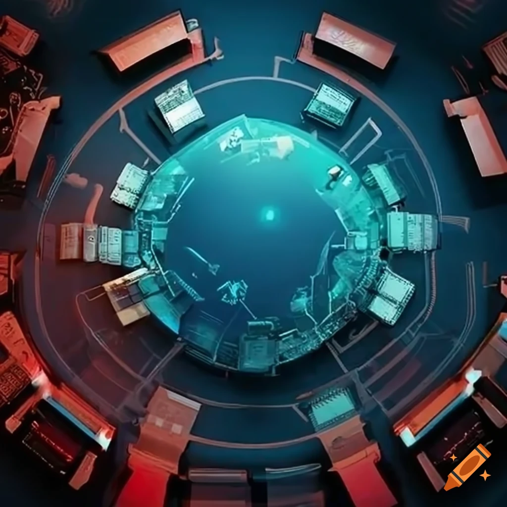 Top down view of a cyber battle field threat landscape