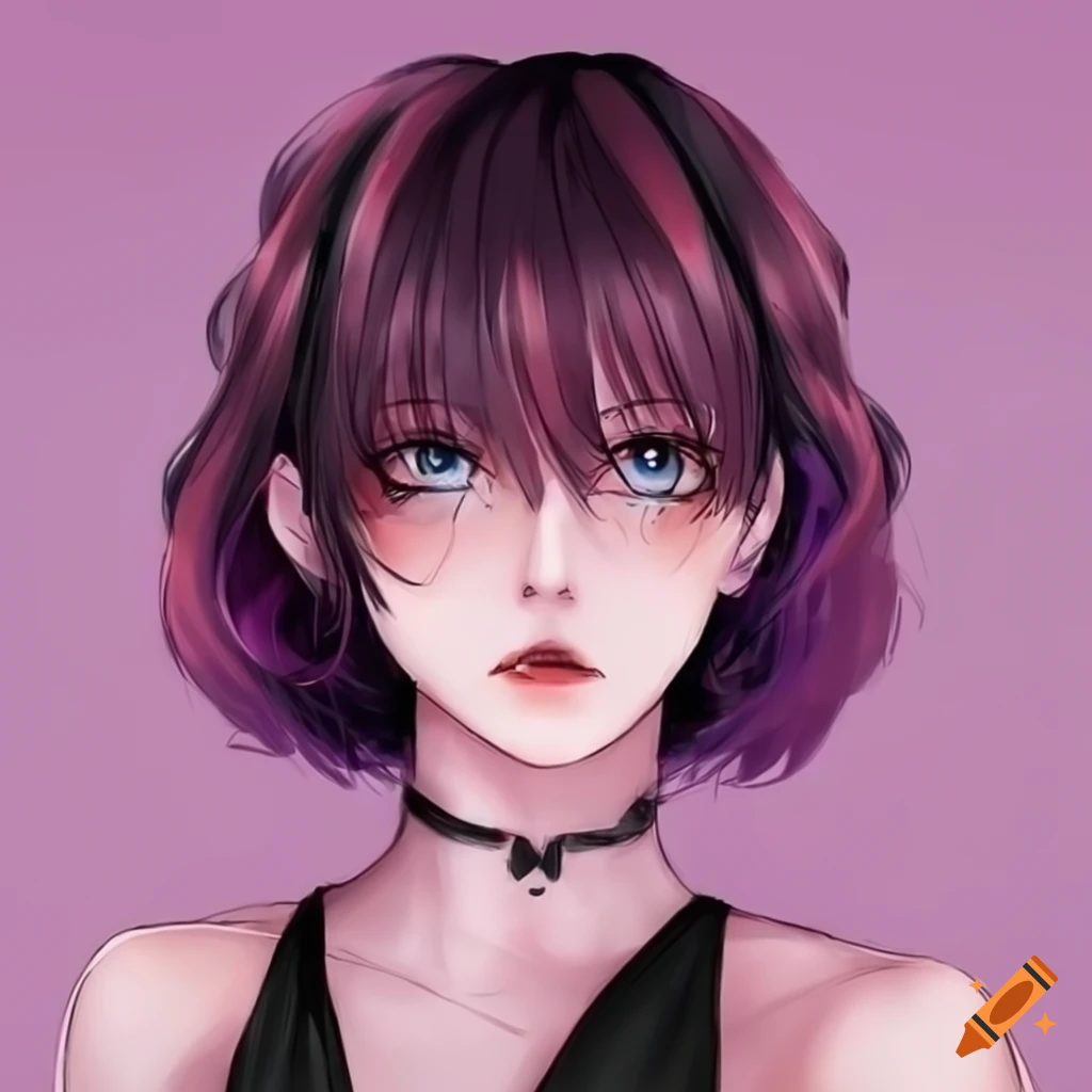 Anime drawing of a femboy with perfect makeup on Craiyon