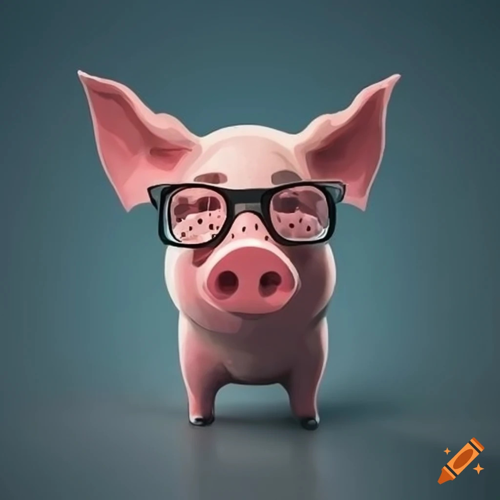 Pig wearing glasses