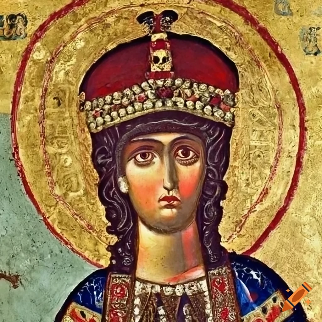 Portrait of saint tamar, the queen of georgia, known for her leadership ...